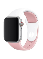 Gennext Silicone Band for Apple Watch 42mm/44mm/45mm, White/Pink