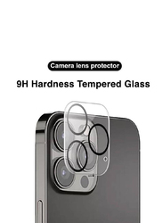 Apple iPhone 14 Pro Max Premium Full Coverage Tempered Glass Camera Lens Protector, 2 Pieces, Clear/Black