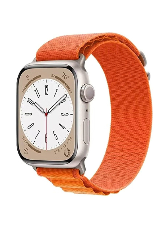 Zoomee Replacement Nylon Loop Strap for Apple Watch Series 8/8 Ultra, Orange