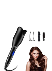 Automatic Hair Curler Ceramic Rotating for Stunning Wavy Hair with Display & Adjustable Temperature, Black