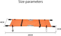 Foldable Stretcher with Wheels Orange