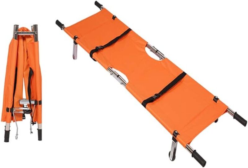 Foldable Stretcher with Wheels Orange