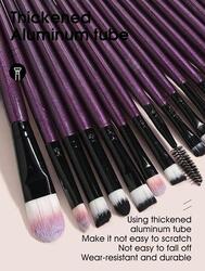 20 Pcs Makeup Brush Sets Purple in Color Premium Synthetic Hair Eyeshadow Blending Brush Sets