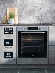 MILLEN Built In Electric Oven, 10 Cooking Modes, 81L - 3 Years Warranty, SCHOTT Inner Glass, MEO 6005 IX