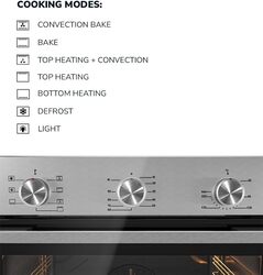 MILLEN Built In Electric Oven 7 Cooking Modes, 78L - 3 Year Warranty, SCHOTT Inner Glass, MEO 6001 IX