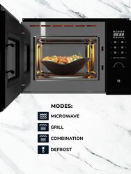 MILLEN Microwave Oven, 20L, 3 Y Warranty, Glass Finish, Touchscreen & Knob Controls, 800W Microwave Power, 1000W Grill Power, 8 Automatic Programs, MBW 381 BL