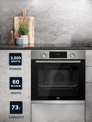 MILLEN MEO 6002 IX 73L Electric Oven - Energy Class A, 8 Cooking Modes, 60 cm, SCHOTT Double Glass Door, Glass finish, Mechanical and Touch Control with Timer, 3 Year Warranty