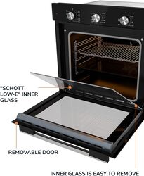 MILLEN Built In Electric Oven 7 Cooking Modes, 78L - 3 Year Warranty, SCHOTT Inner Glass, MEO 6001 BL