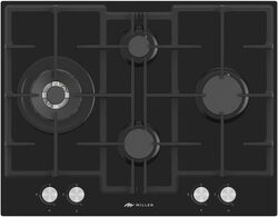 MILLEN 65 cm Built In Black Glass Gas Hob with SABAF Burners -3 Years Warranty, MGHG 6502 BL