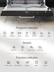 MILLEN Built-in Dishwasher - Large Capacity, Auto Open, Side Indicator, 14 place settings, 3Y Warranty, MDW60731