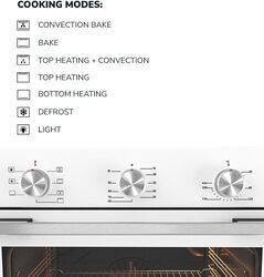 MILLEN MEO 6001 WH 78L Electric Oven - Energy Class A, 60 cm, 7 Cooking Modes, SCHOTT Double Glass Door, Glass finish, Mechanical Control with Timer, 3 Year Warranty