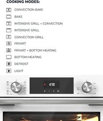 MILLEN Built In Electric Oven, 10 Cooking Modes, 73L - 3 Years Warranty, SCHOTT Inner Glass, MEO 6004 WH