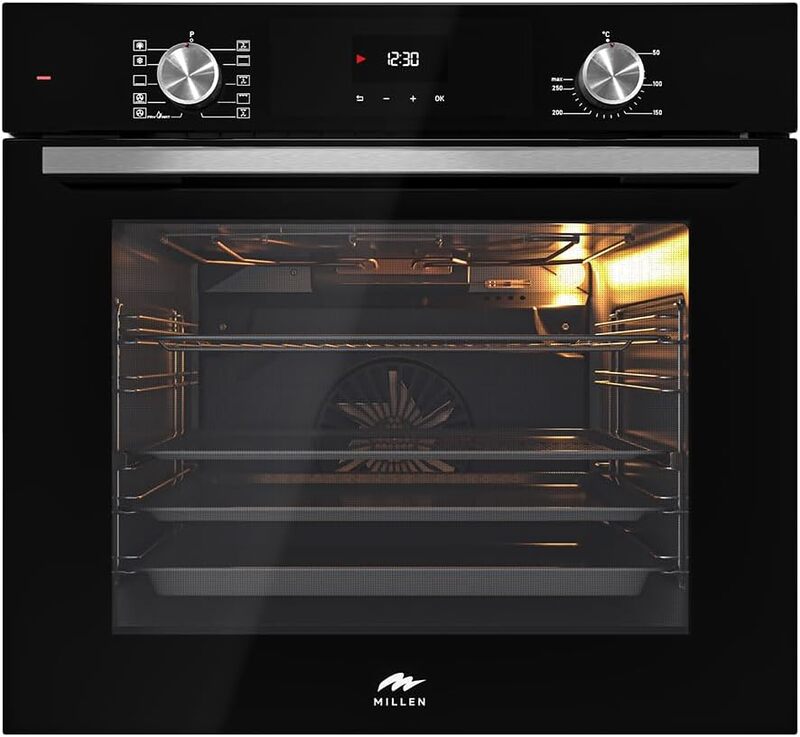 MILLEN Built In Electric Oven, 10 Cooking Modes, 73L - 3 Years Warranty, SCHOTT Inner Glass, MEO 6004 BL