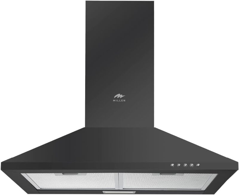 MILLEN 60cm Black Chimney Range Hood - MKH 604 BL, 3 Years Warranty