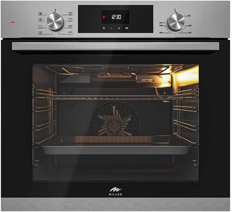 

MILLEN MEO 6002 IX 73L Electric Oven - Energy Class A, 8 Cooking Modes, 60 cm, SCHOTT Double Glass Door, Glass finish, Mechanical and Touch Control wi