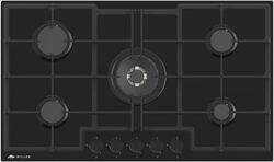 MILLEN MGHG 9002 BL 90 cm Built-in 5 Burners Gas Hob - Glass Finish, 12100 Watts, Mechanical and Electronic Ignition Control, 3 Year Warranty