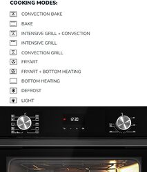 MILLEN Built In Electric Oven, 10 Cooking Modes, 73L - 3 Years Warranty, SCHOTT Inner Glass, MEO 6004 BL