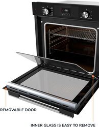 MILLEN MEO 6002 BL 73L Electric Oven - Energy Class A, 8 Cooking Modes, 60 cm, SCHOTT Double Glass Door, Glass finish, Mechanical and Touch Control with Timer, 3 Year Warranty