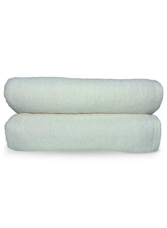 

My Cotton General Trading LLC Luxury Soft Bath Towel Set of 2 Plain Cross Hemming Border 100% Cotton GSM 650 Natural Cotton (2 Pack, 71 x 142 cm) Quickly Dry Hotel Quality Towel.