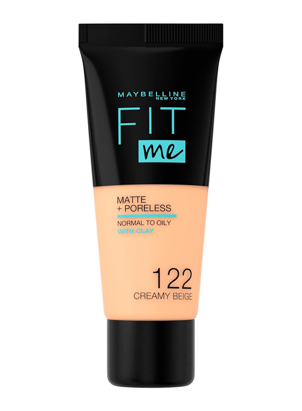 Maybelline New York Fit Me Matte & Poreless Foundation, 122 Creamy Beige