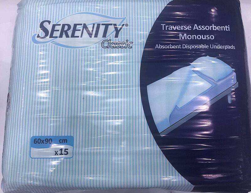 

Serenity Classic Absorbent Disposable Underpads, 15 Pieces