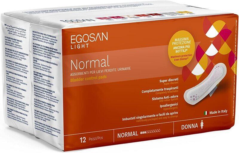 Egosan Light Normal Incontinence Pads, 12 Pieces