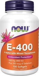 Now Supplement Vitamin E 400 IU Mixed Tocopherols, Antioxidant Protection, 100 Softgel