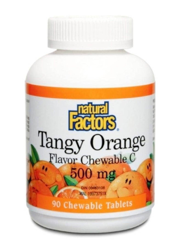 

Natural Factors Vitamin C Tangy Orange Flavour Dietary Supplement, 500mg, 90 Chewable Tablets