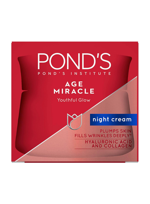 Pond's Age Miracle Night Face Cream with Vitamin B3 & 10% Retinol C, Youthful Glow, 24 hr Wrinkle Correcting Glow, 50gm