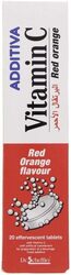 Additiva Vitamin C Red Orange Effervescent Tablets, 20 Tablets