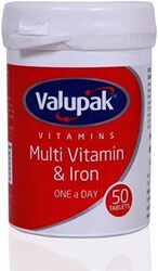 Valupak Multi Vitamin & Iron Dietary Supplement, 50 Tablets