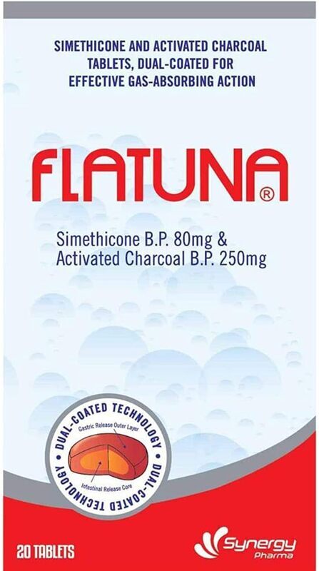 Flatuna Dual Coated Gas Relief, 20 Tablets
