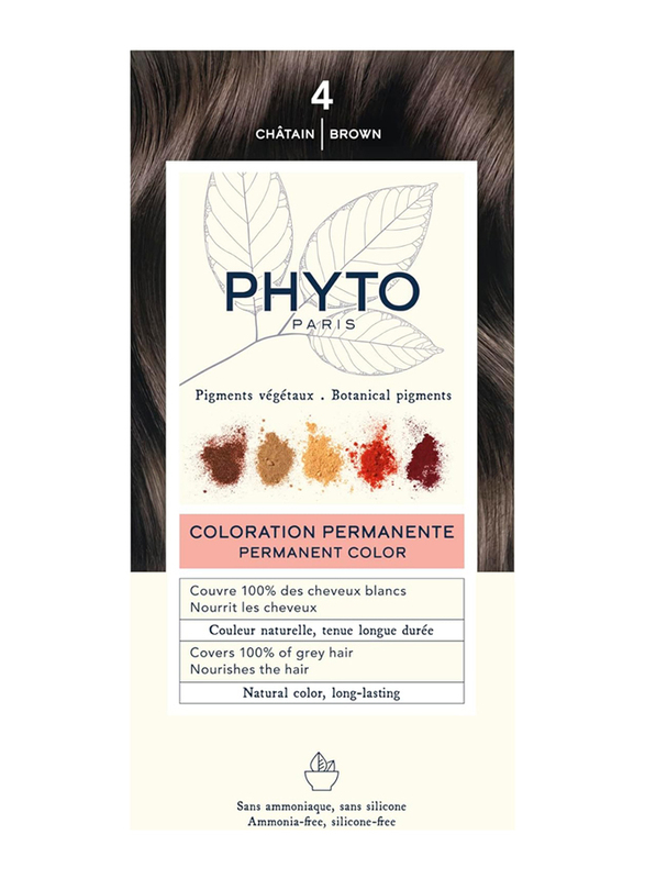 Phyto Permanent Hair Dye, 1 Piece, 4 Brown
