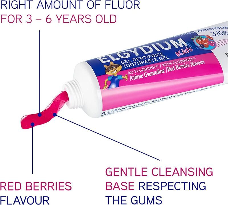 Pierre Fabre 50ml Elgydium Tooth Decay Protection Red Berries Toothpaste Gel for Kids