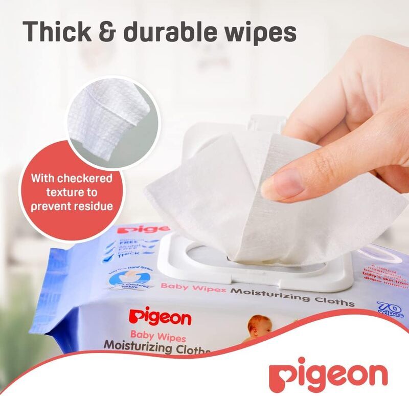 Pigeon 70 Wipes Baby Wipes Moisturizing Cloths for Babies
