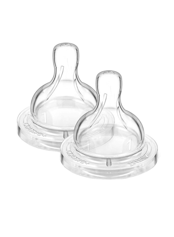 Philips Avent 2 Piece Classic Plus Teat Set, 0+ Months