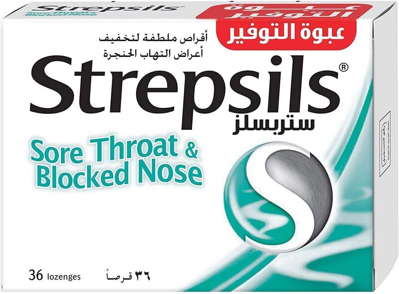 Strepsils Sore Throat And Blocked Nose Relief, 36 Lozenges