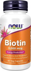 Now Foods Biotin 5000mcg Vcaps, 60 Serving