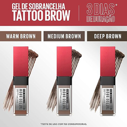 Maybelline New York Tattoo Brow 3 Day Styling Eyebrow Gel, Deep Brown