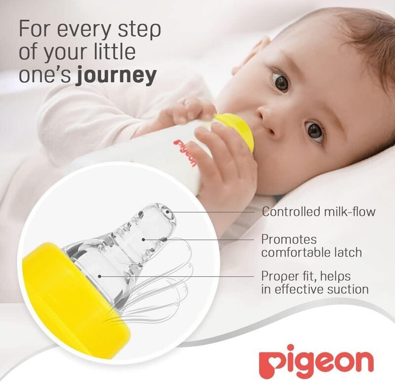 Pigeon Slim Neck Bottle With Cap, 200ml, Yellow