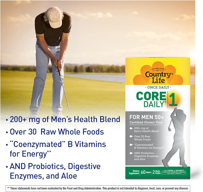 Country Life Core Daily-1 Men 50+ Multivitamins, 60 Tablets