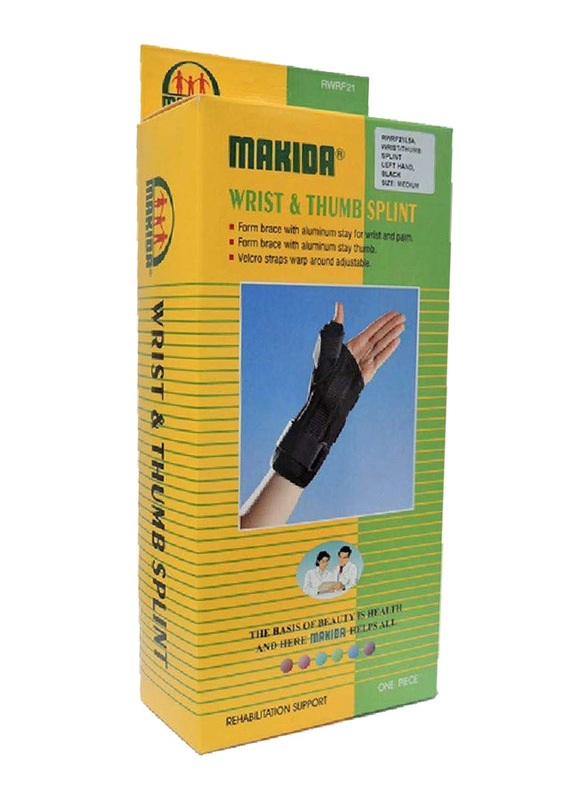 

Makida RWRF21 Unisex Wrist/Thumb Splint, Black, Medium