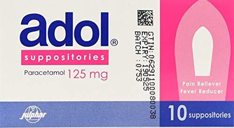 Adol Suppositories Paracetamol, 10 Suppositories