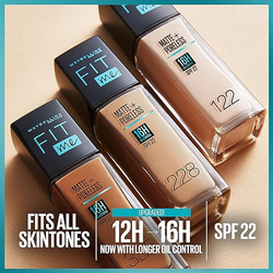 Maybelline New York Fit Me Matte & Poreless Foundation 16h Oil Control with SPF 22, 119, Beige
