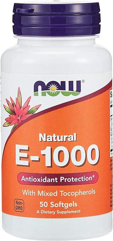 NOW VITAMIN E-1000 MG MIXED TOCOPHEROLS SOFTGELS 50'S