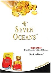 Seven Oceans Cod Liver Oil Capsules with Omega-3, 100 Capsules