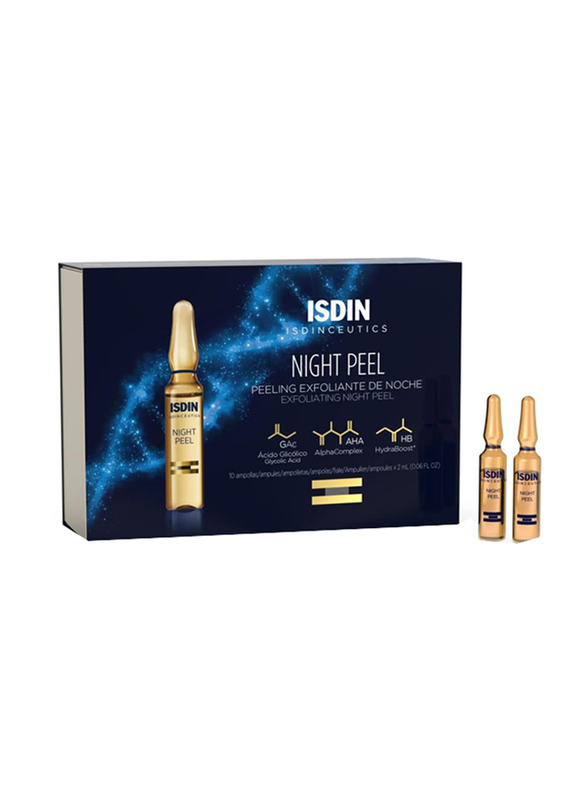 

Isdin Night Peel AHA and Glycolic Acid Night Serum Gentle Exfoliation Ampules, 10 Pieces