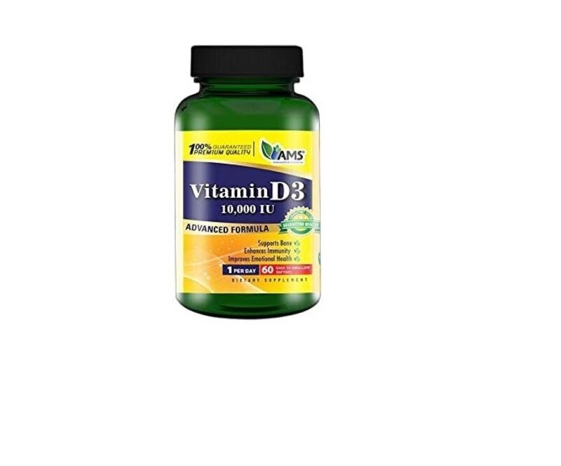 

Ams Vitamin D 10000iu Advanced Formula Dietary Supplement, 60 Softgels