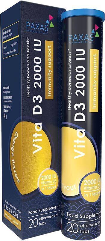 

Paxas Vita D3 2000 IU 20 Effervescent Tablets, 20 Tablets
