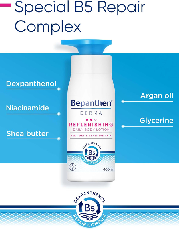 Bepanthen Derma Replenishing Daily Body Lotion for Dry & Sensitive Skin, 400ml